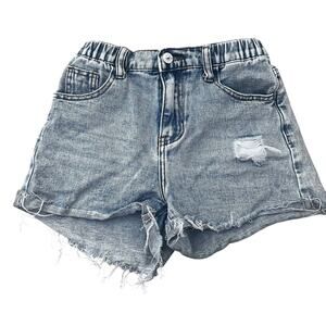 Shein Girls Denim Shorts - Distressed Raw Hem - Size 10-11